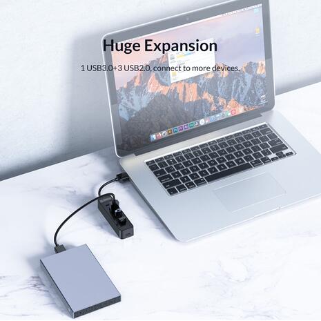 USB Hub ORICO TWU32-4A, 1x USB Type-C, 4x USB ports, μαύρο